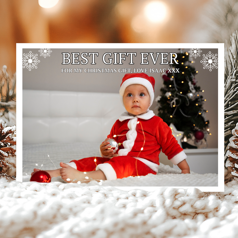 FLAT Custom Festive Christmas Cards, Photo Greetings Cards