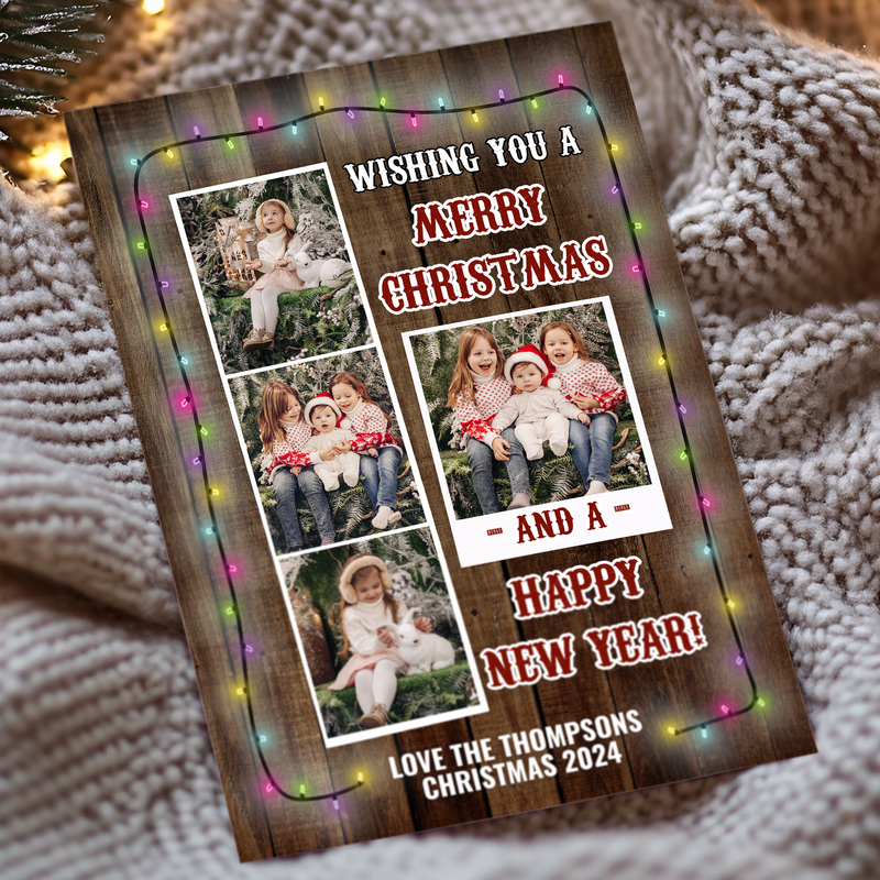 FLAT Personalised Xmas Photo Cards, Luxury Personalised Christmas Cards