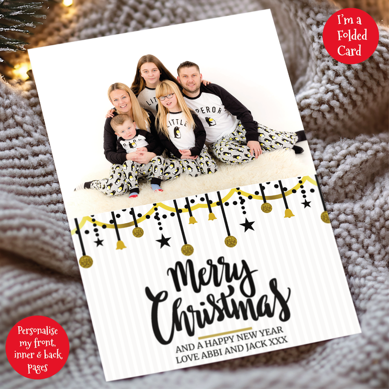 a christmas card with a photo of a family