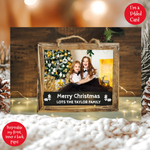 a christmas card with a picture of a mother and daughter