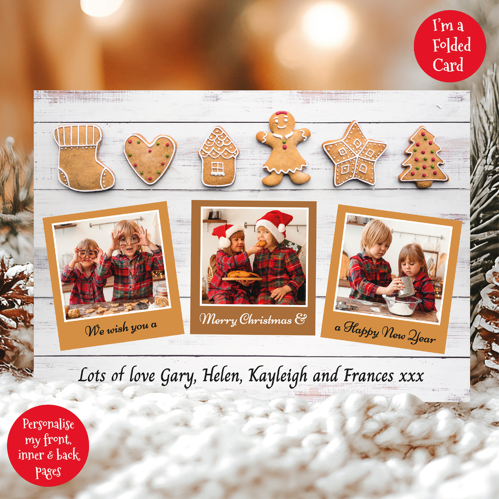 a christmas card with ginger cookies and ginger cookies