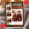 a christmas card with a picture of a family