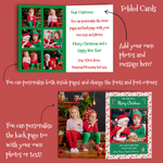 a christmas card with a picture of two children