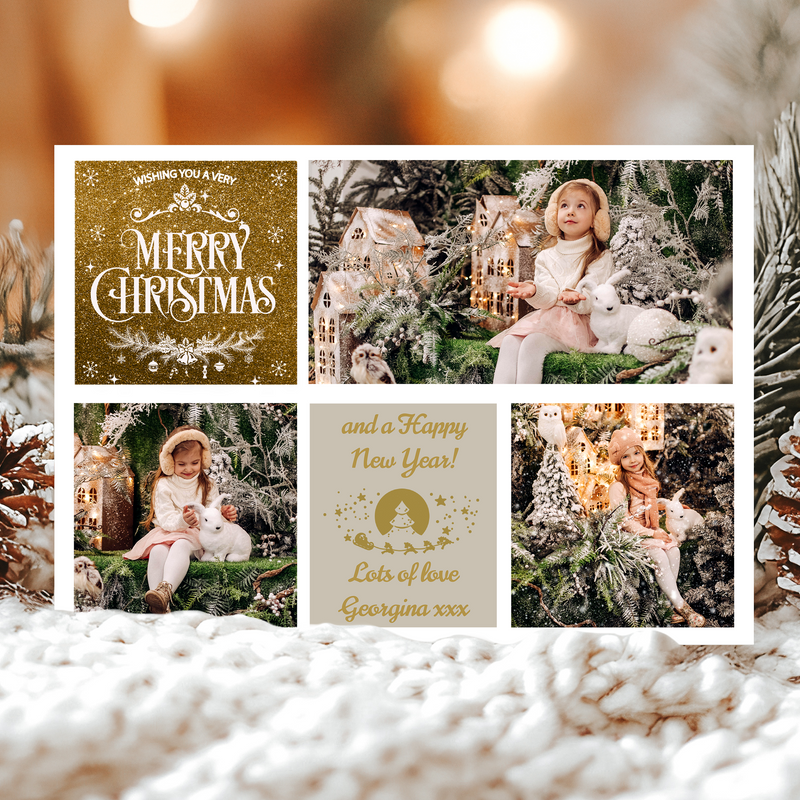 FLAT Christmas Card Pack With Photo, Upload Photo Christmas Cards