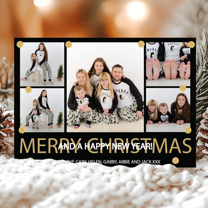 FLAT Christmas Photo Cards, Personalised Photo Xmas Card