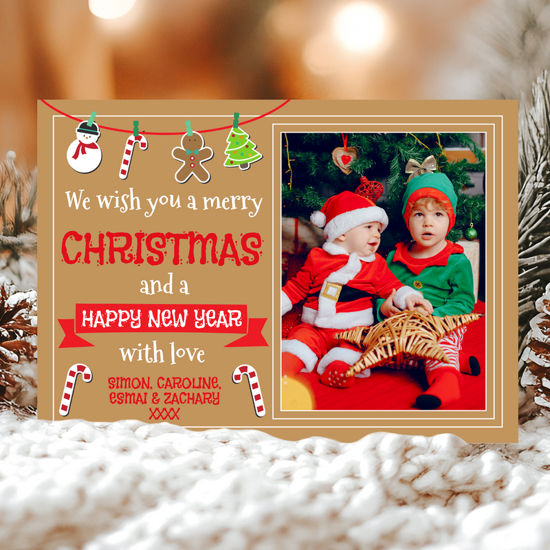 FLAT Christmas Photo Cards, Picture Holiday Cards