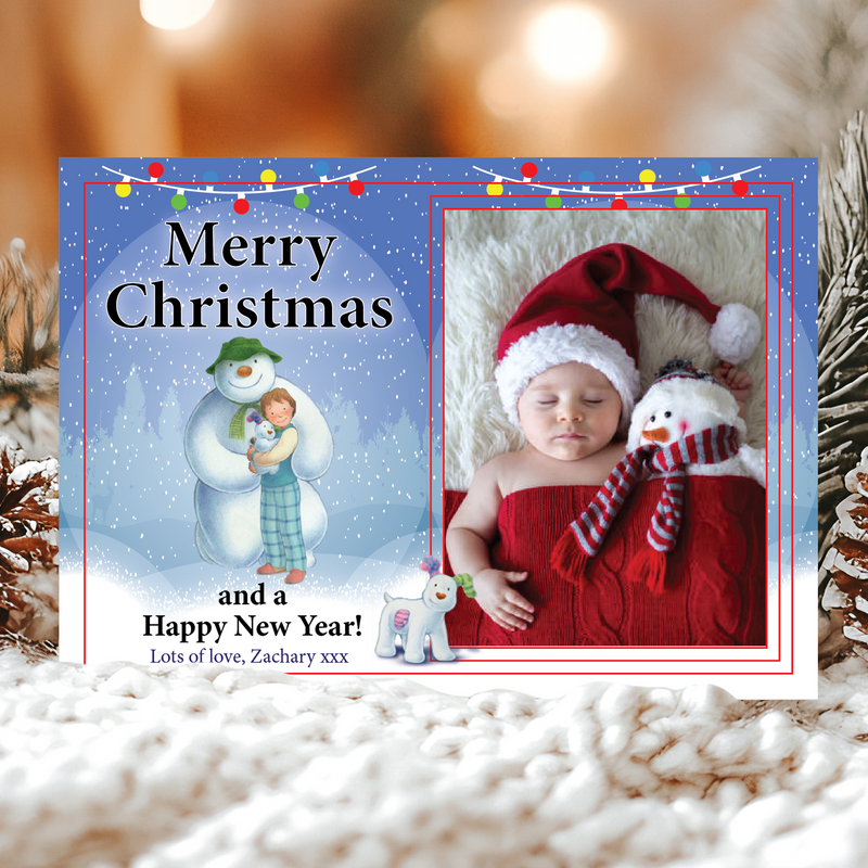 FLAT Upload Photo Christmas Cards, Photo Personalised Cards