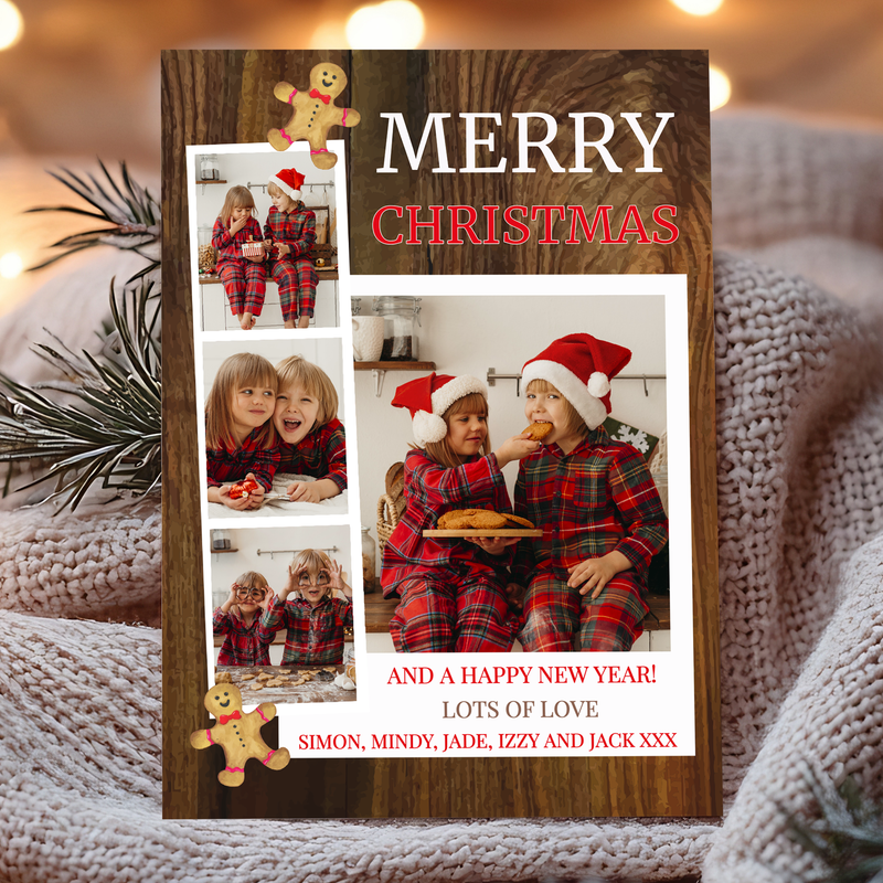 FLAT Family Photo Xmas Card, Baby Christmas Card Pack