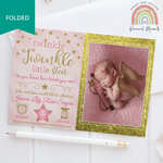 FOLDED Twinkle Twinkle Baby Girl Thank You Cards