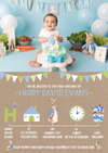 Peter Rabbit Personalised Vintage 1st Birthday Invites Boy