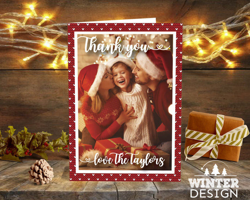 FLAT Personalised Kids Christmas Thank You Cards, Christmas Baby Thank You Cards