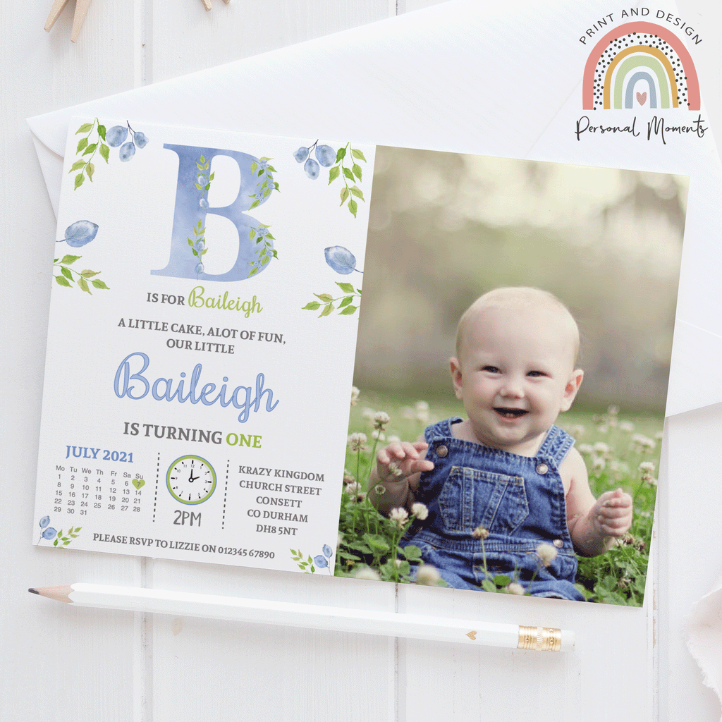 Personalised Initial Photo Invitations