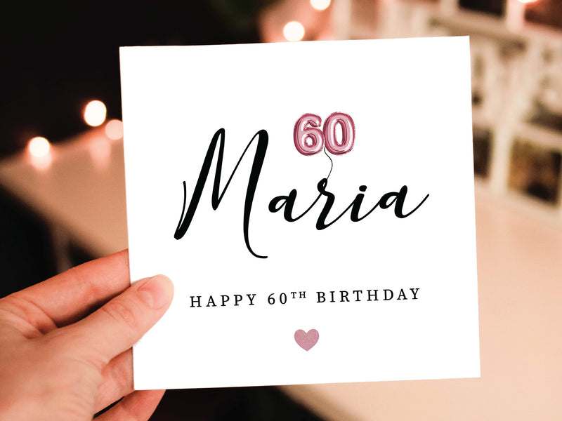 Personalised 60th Birthday Card - Celebrate 60 Today with Custom Balloon Design - Special Milestone Sixty Greeting GG96