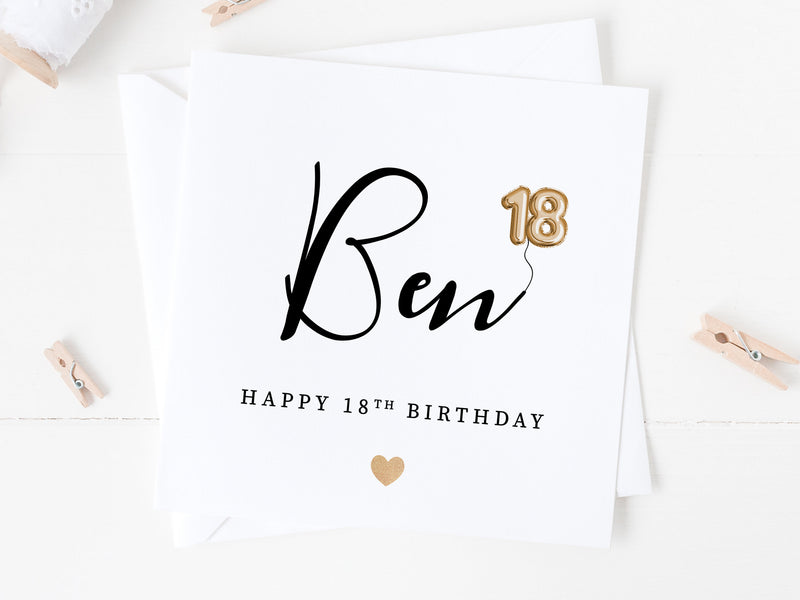 Personalised 18th Birthday Card - Celebrate 18 Today with Custom Balloon Design - Special Milestone Eighteenth Greeting