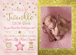 FOLDED Twinkle Twinkle Baby Girl Thank You Cards