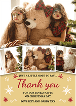 FLAT Custom Family Christmas Thank You Cards, Custom Printed Christmas Thank You Cards