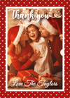 FLAT Personalised Kids Christmas Thank You Cards, Christmas Baby Thank You Cards